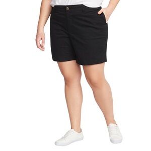 Old Navy's Mid-Rise Twill 7-Inch Inseam Everyday Black Shorts 18